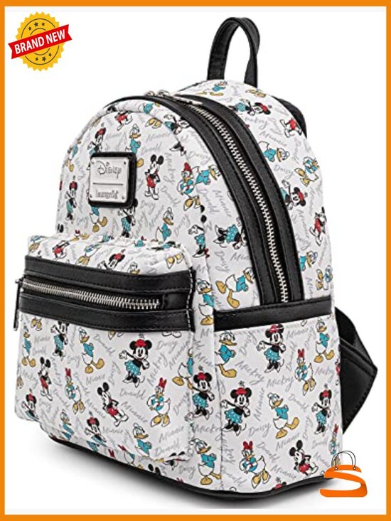 Disney Mickey Mouse Minnie Donald Daisy Print Backpack Handbag Faux Leather main image 5